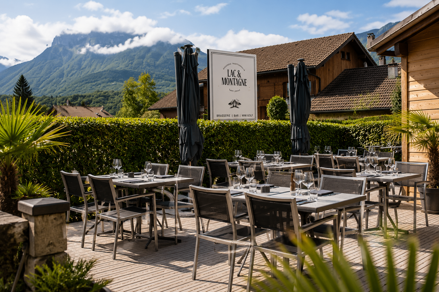 Terrasse face au lac d'Annecy